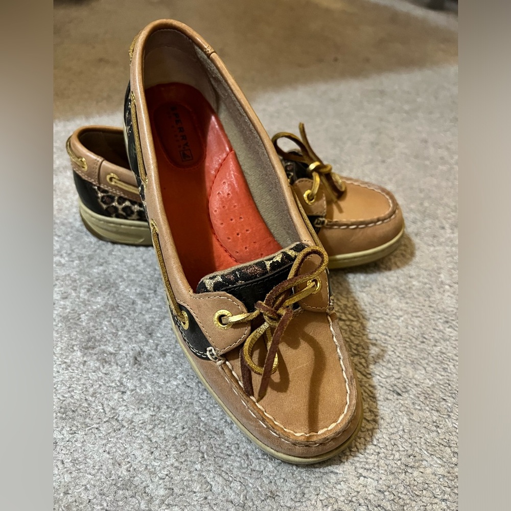 Women’s Sperry Leopard Glitter Boat Shoes
